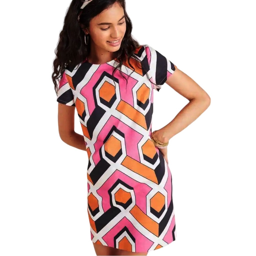 Corey Lynn Calter / Anthropologie ☆ Geometric Retro 60's Mini Dress ☆ Size Small